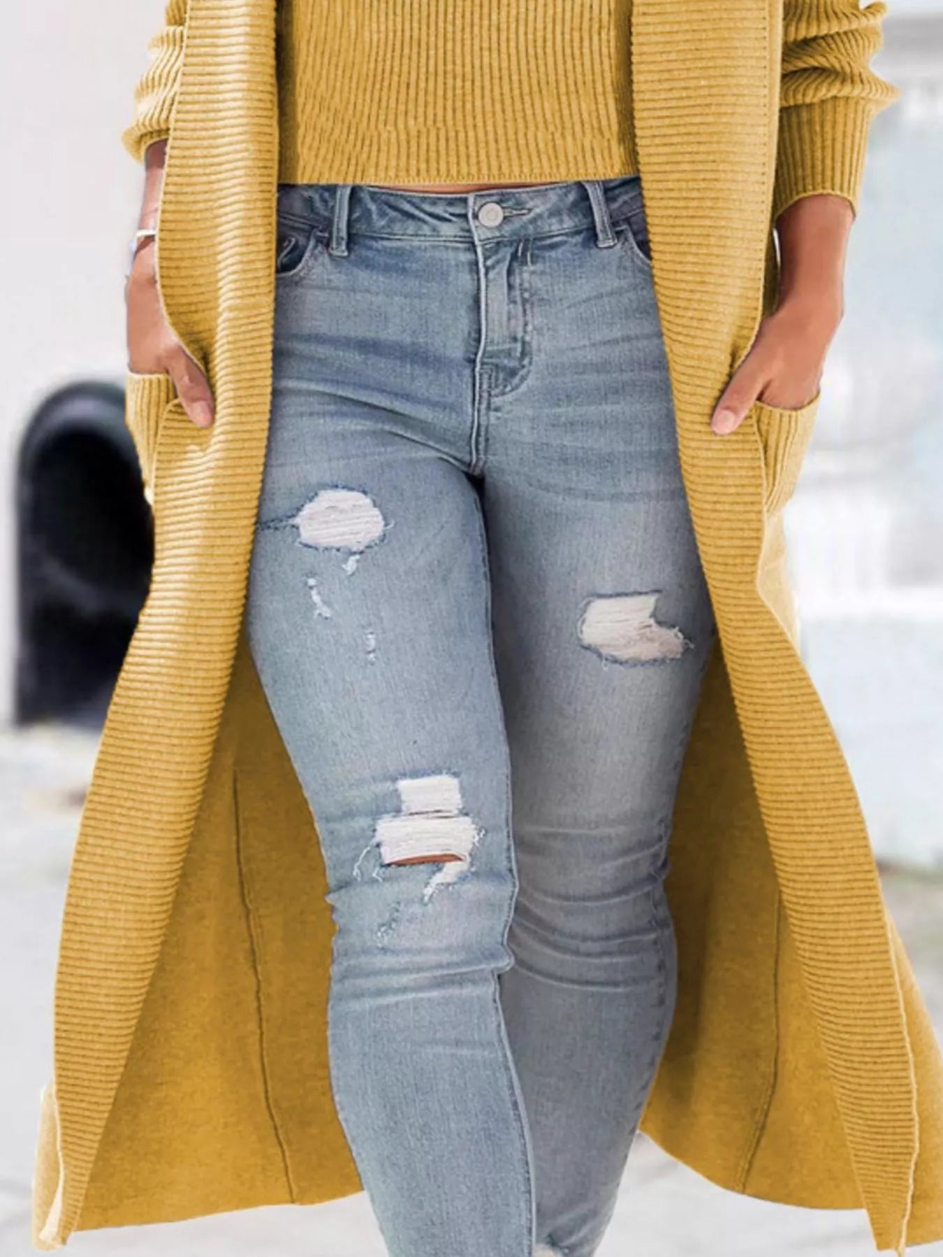 Full Size Ribbed Knit Tank and Cardigan Sweater Set Plus Size