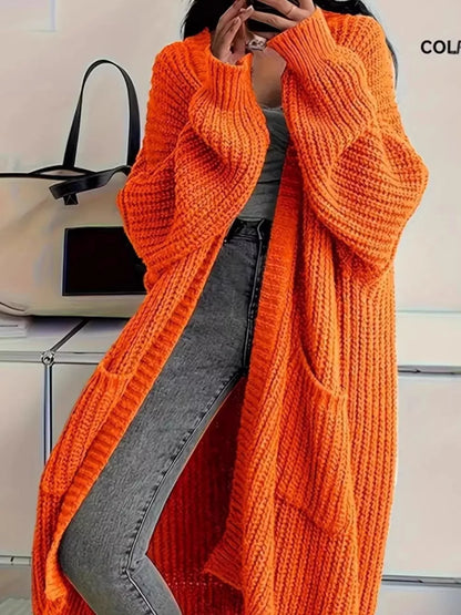 Oversized Openwork Knit Cardigan with Ribbed Trim, 11 Colors