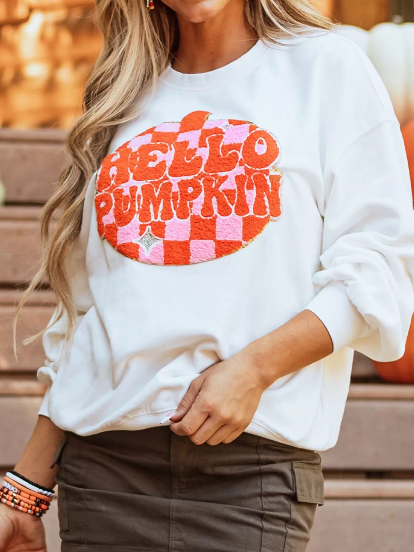 Halloween Pumpkin Patched Sweatshirt