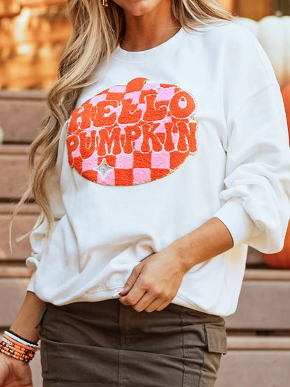 Halloween Pumpkin Patched Sweatshirt
