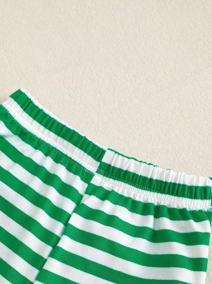 Children's Christmas Striped Pajama Set