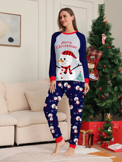 Family Matching Christmas Snowman Print Pajama Set Plus Size