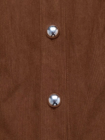 Button-Front Long Sleeve Dress