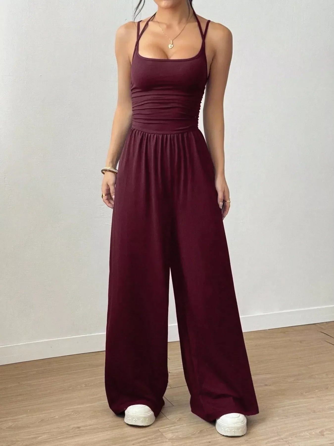 Spaghetti Strap Wide-Leg Jumpsuit