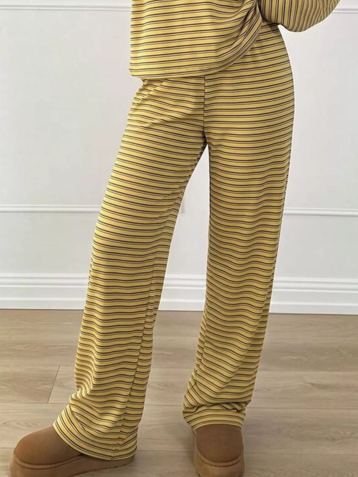 Plus size striped polo set, view 3