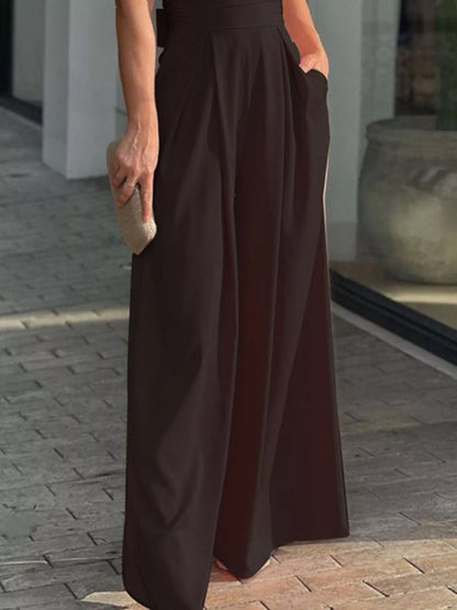Puff Sleeve Wide Leg Jumpsuit