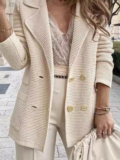 Double-Breasted Textured Jacket