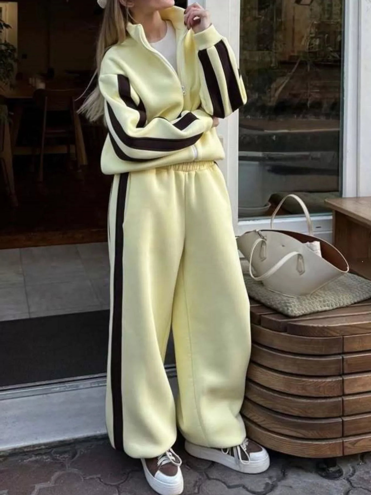 Striped zip-up set, view 16