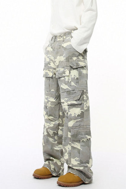 Camouflage Straight Cargo Jeans