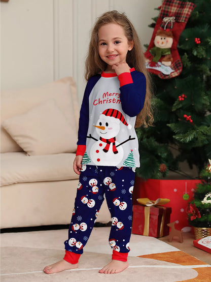 Family Matching Christmas Snowman Print Pajama Set Plus Size