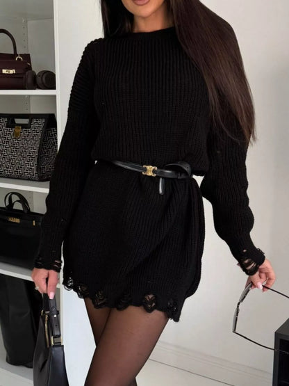 Drop Shoulder Sweater Dress