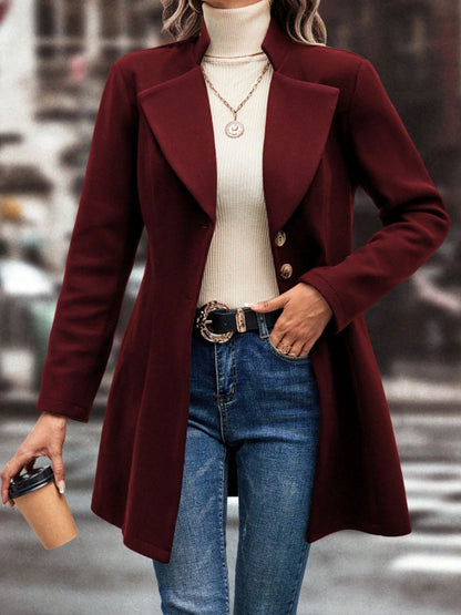 Buttoned Long Sleeve Coat