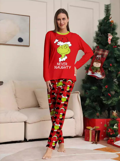 Grinch Themed Matching Family Christmas Pajama Set Plus Size
