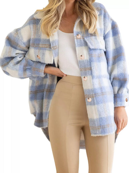Plaid button-down jacket, view 4