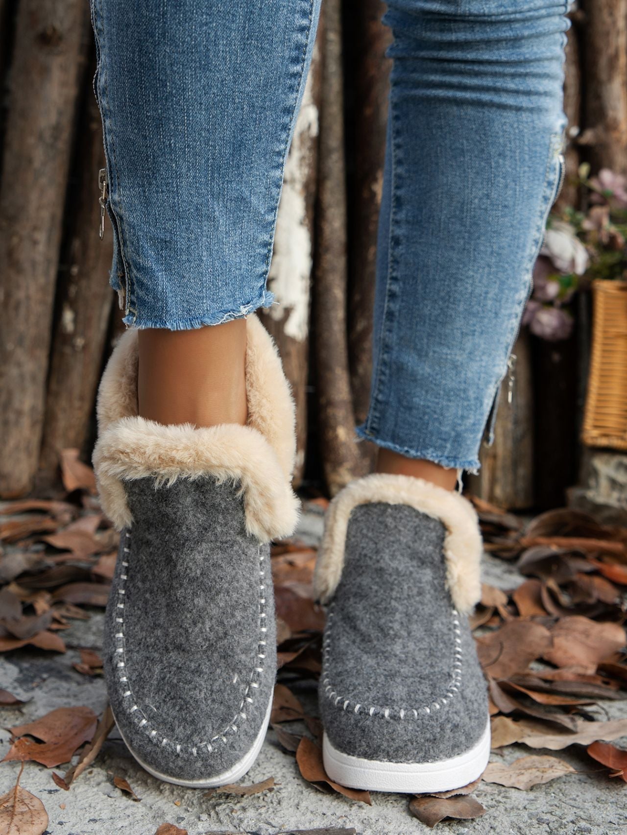 Furry Suede Flat Sneakers