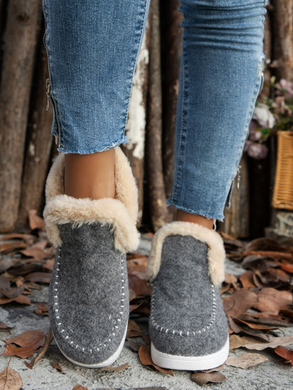 Furry Suede Flat Sneakers