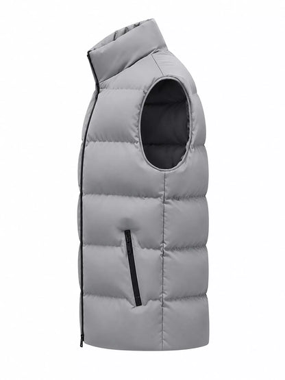 Men's zip-up puffer vest, view 6