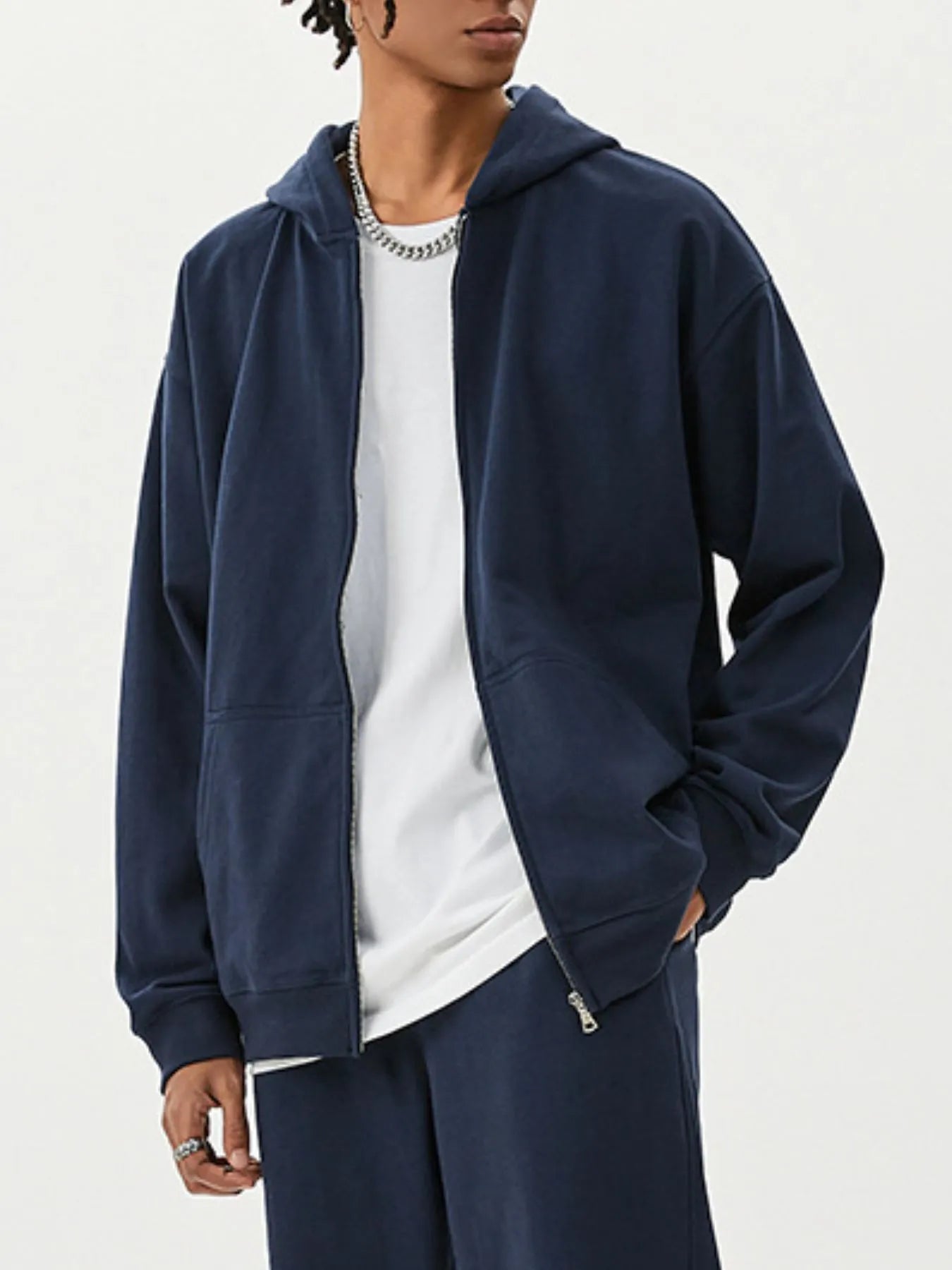 Men's Full Size Zip Up Long Sleeve Hoodie