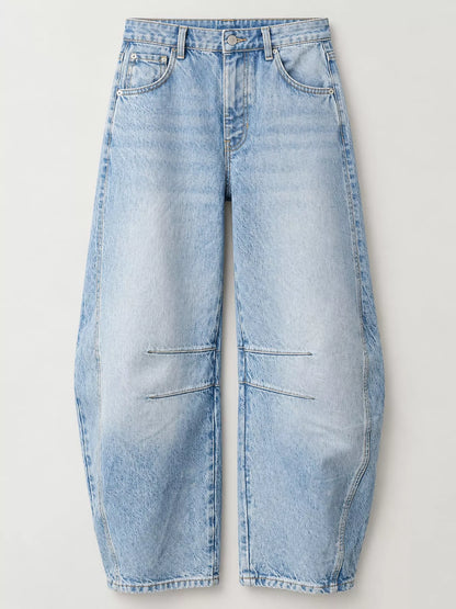 High-waist barrel-leg jeans, view 8