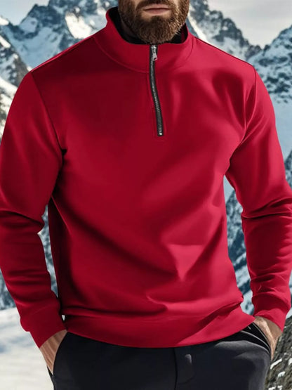 Men's Full Size Solid Color Zip Sweatshirt