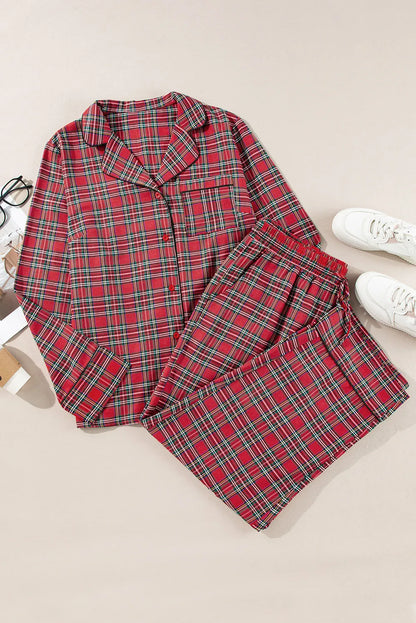 Plus Size Plaid Lounge Set