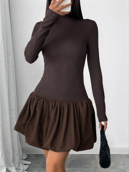 Long Sleeve Bubble Hem Dress