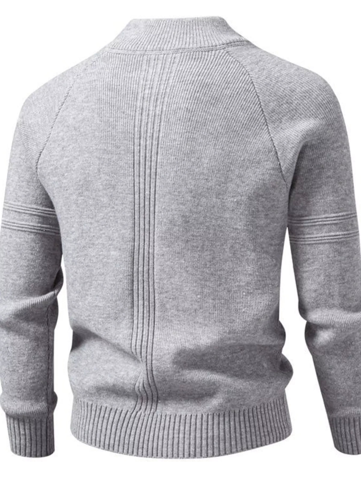 Men's Plus Size Quarter-Zip Ribbed Knit Sweater