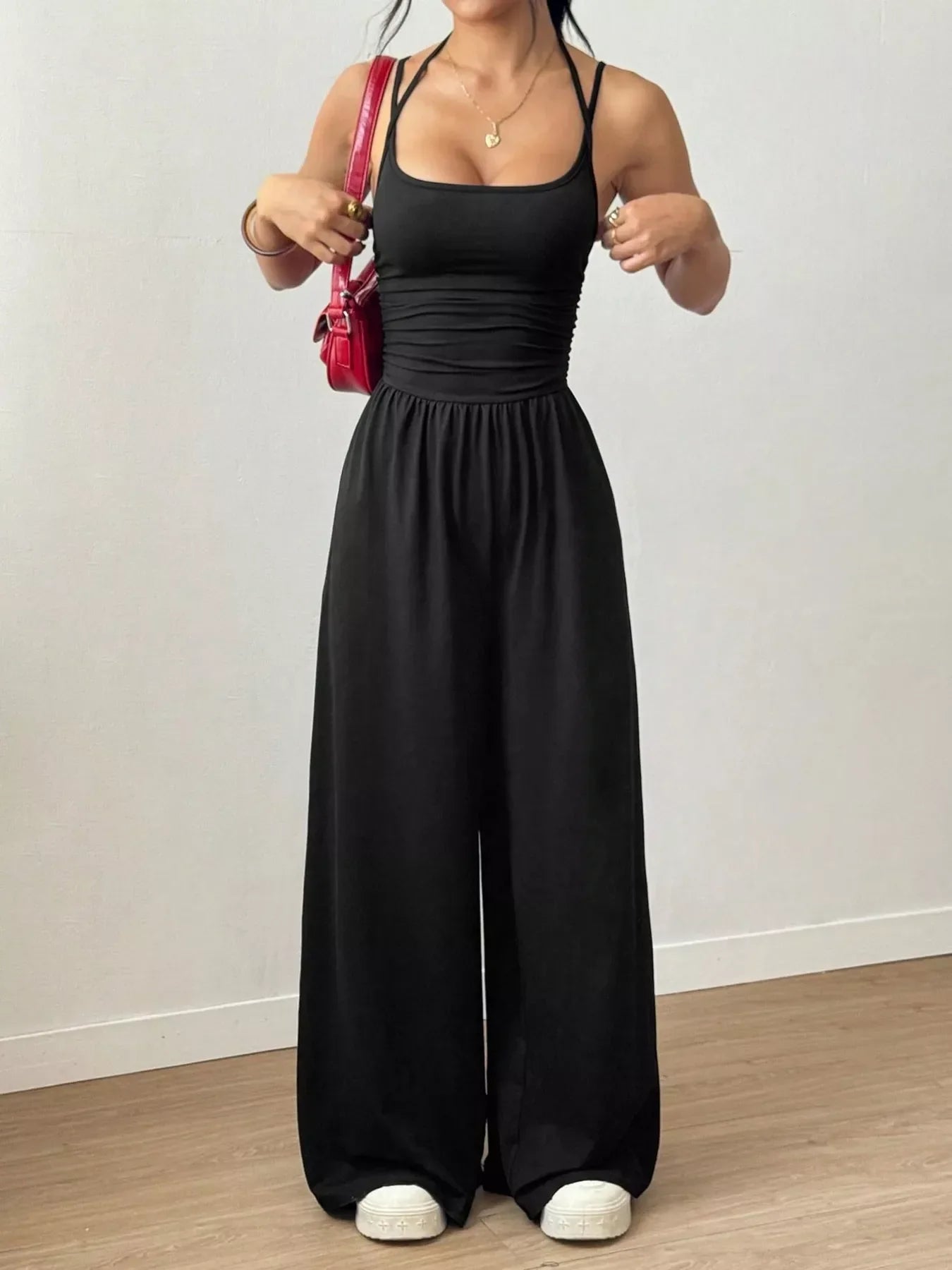 Spaghetti Strap Wide-Leg Jumpsuit