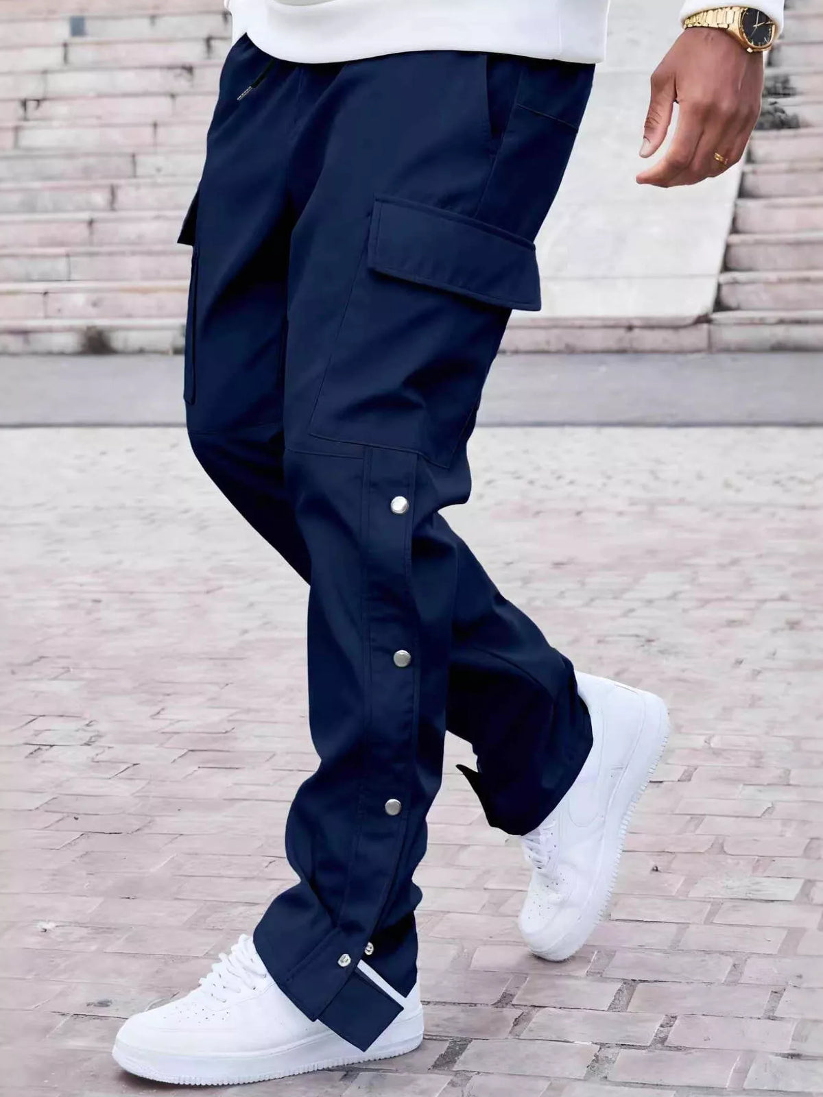 Men's Plus Size Solid Color Cargo Pants