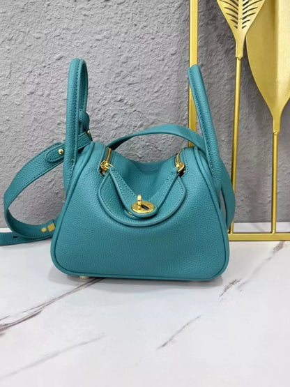 Gold-Tone Hardware Leather Crossbody Bag