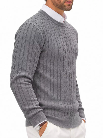 Men's cable-knit pullover sweater, view 11