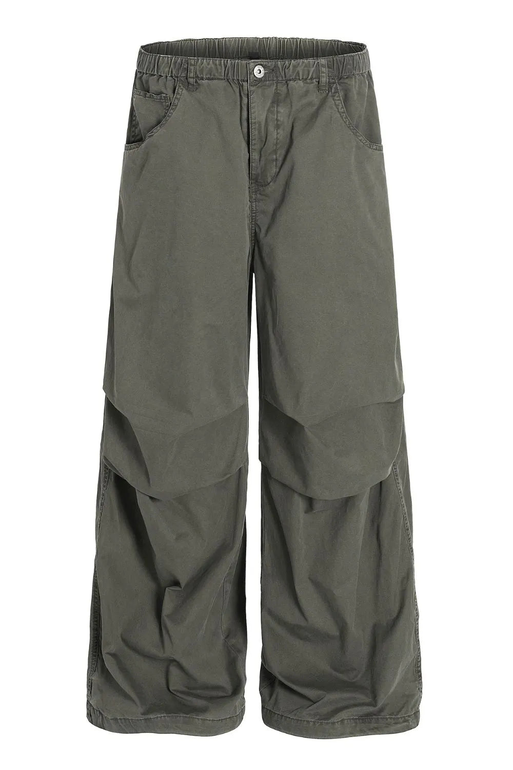 Men's Wide Leg Cargo Pants with Elastic Waistband
