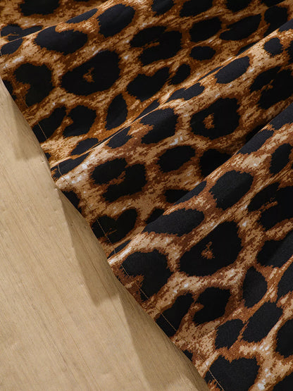 Children's Leopard Print Long Sleeve Dress