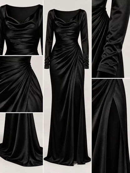 Plus size cowl neck maxi dress, view 2
