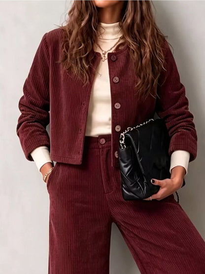 Corduroy jacket and pants set, view 11