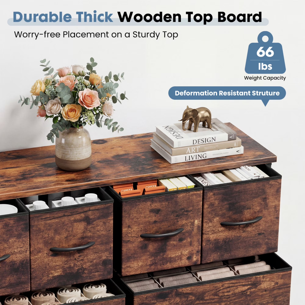 10-Drawer Fabric Dresser