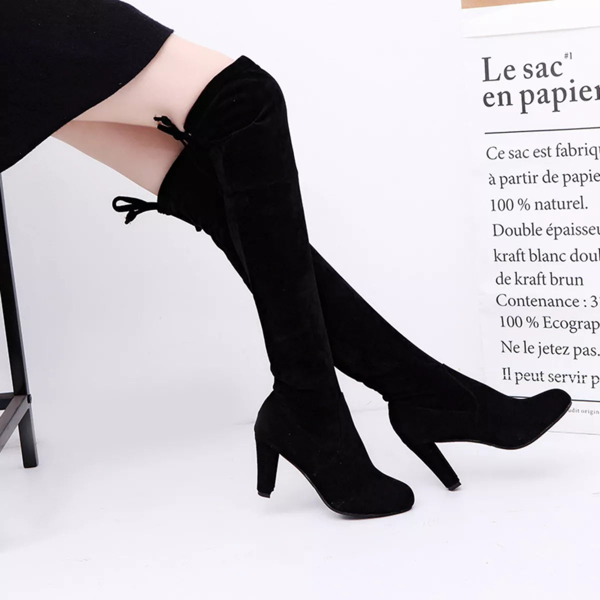 Round Toe Block Heels Boots