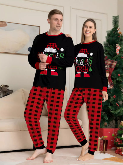 Matching Family Christmas Pajamas Set with Festive Graphic Plus Size