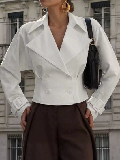Cropped Double-Breasted Blazer