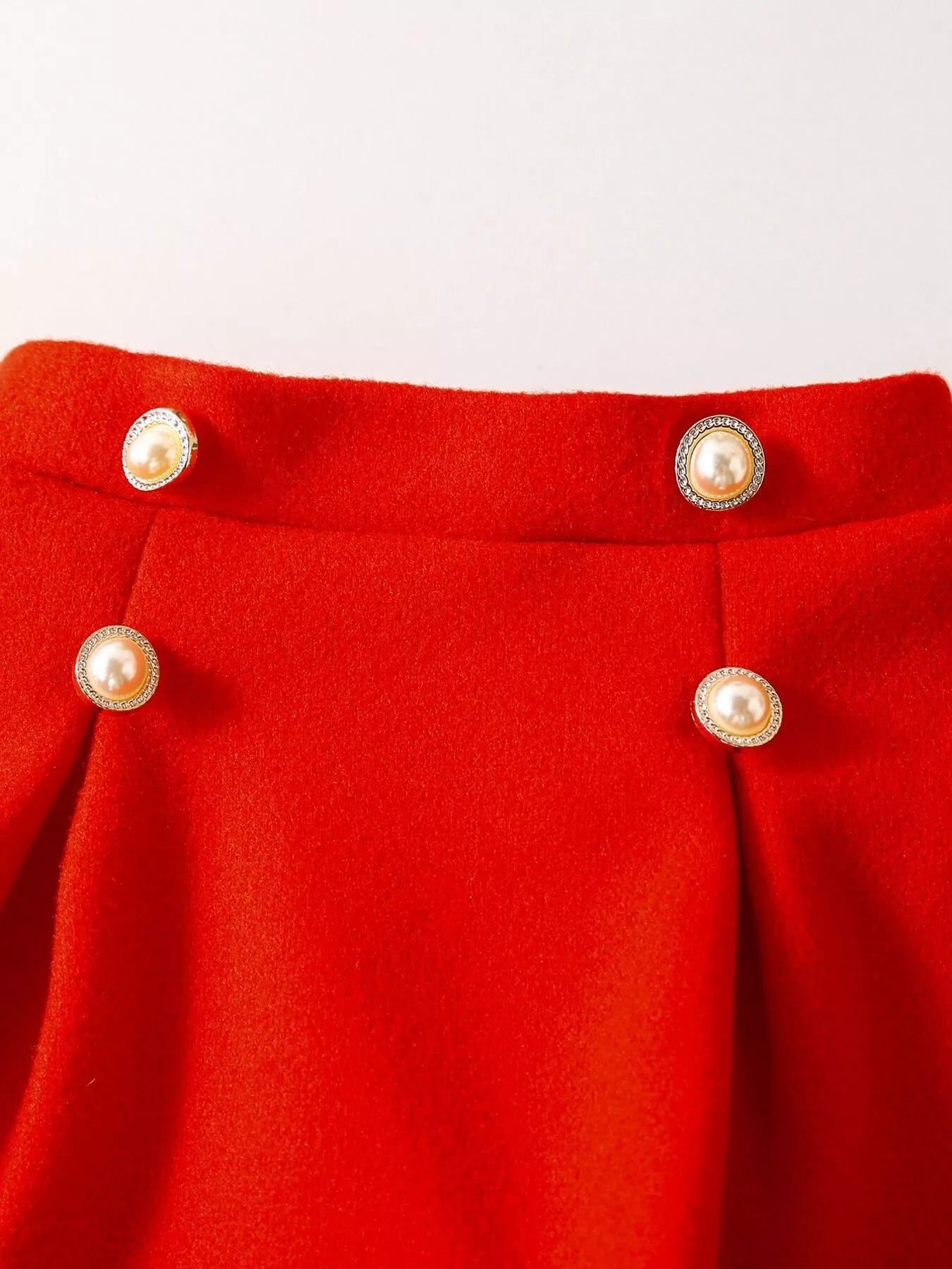 Children's Pleated Skirt Set with Hat