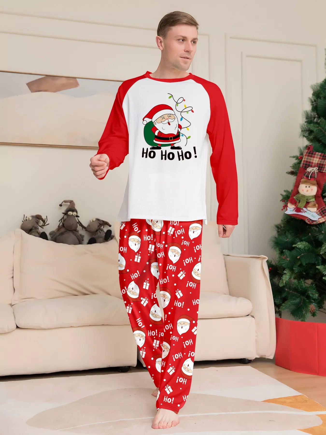Matching Family Christmas Santa Claus Pajamas Set Plus Size