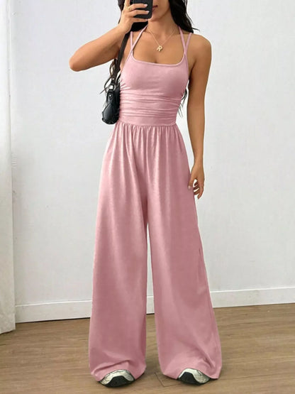 Spaghetti Strap Wide-Leg Jumpsuit