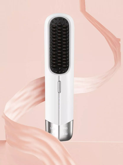 Portable Wireless Ionic Straightener Brush Hair