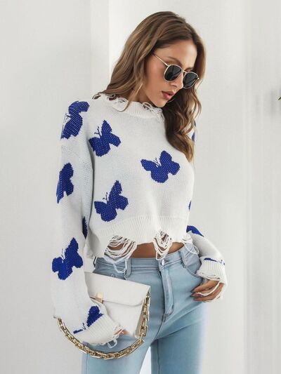 Butterfly Cropped Sweater