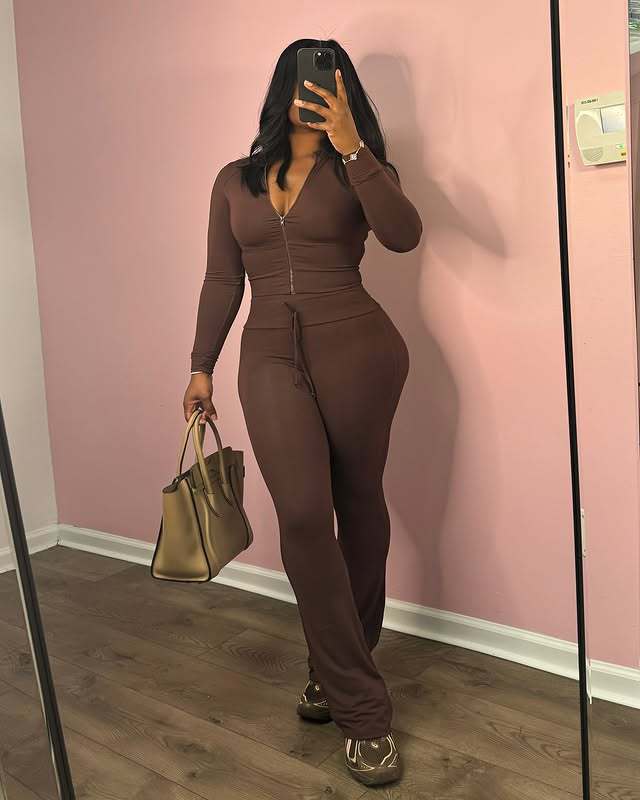 hip lifting bell bottom pants set