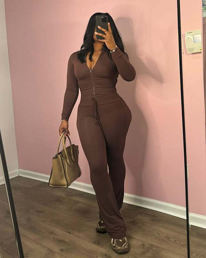 hip lifting bell bottom pants set