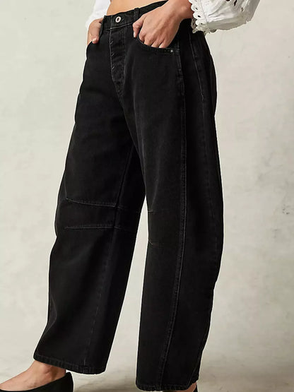 High-waist barrel-leg jeans, view 9