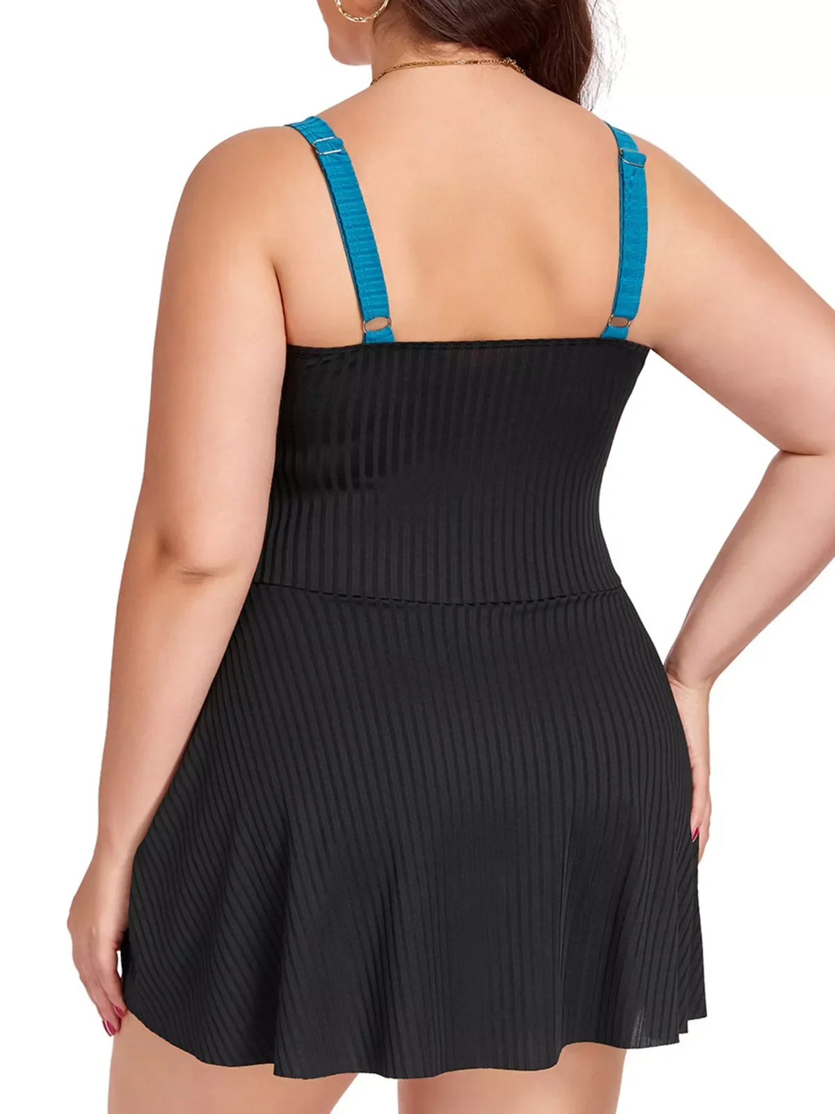 Plus size ruched swim dress, view 8