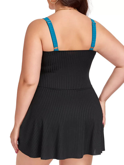 Plus Size Ruched One-Piece Swim Dress