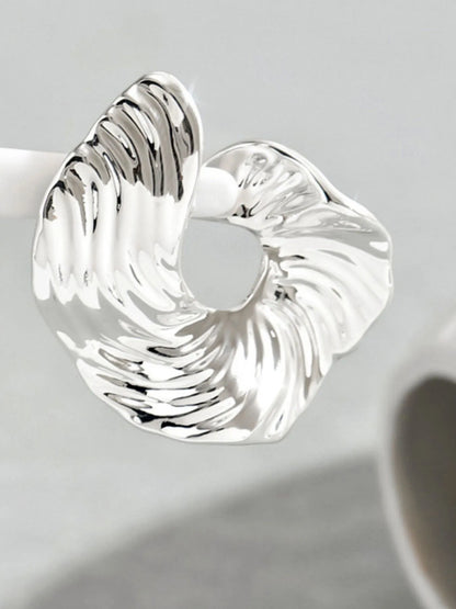 Stainless Steel Textured Irregular Earrings